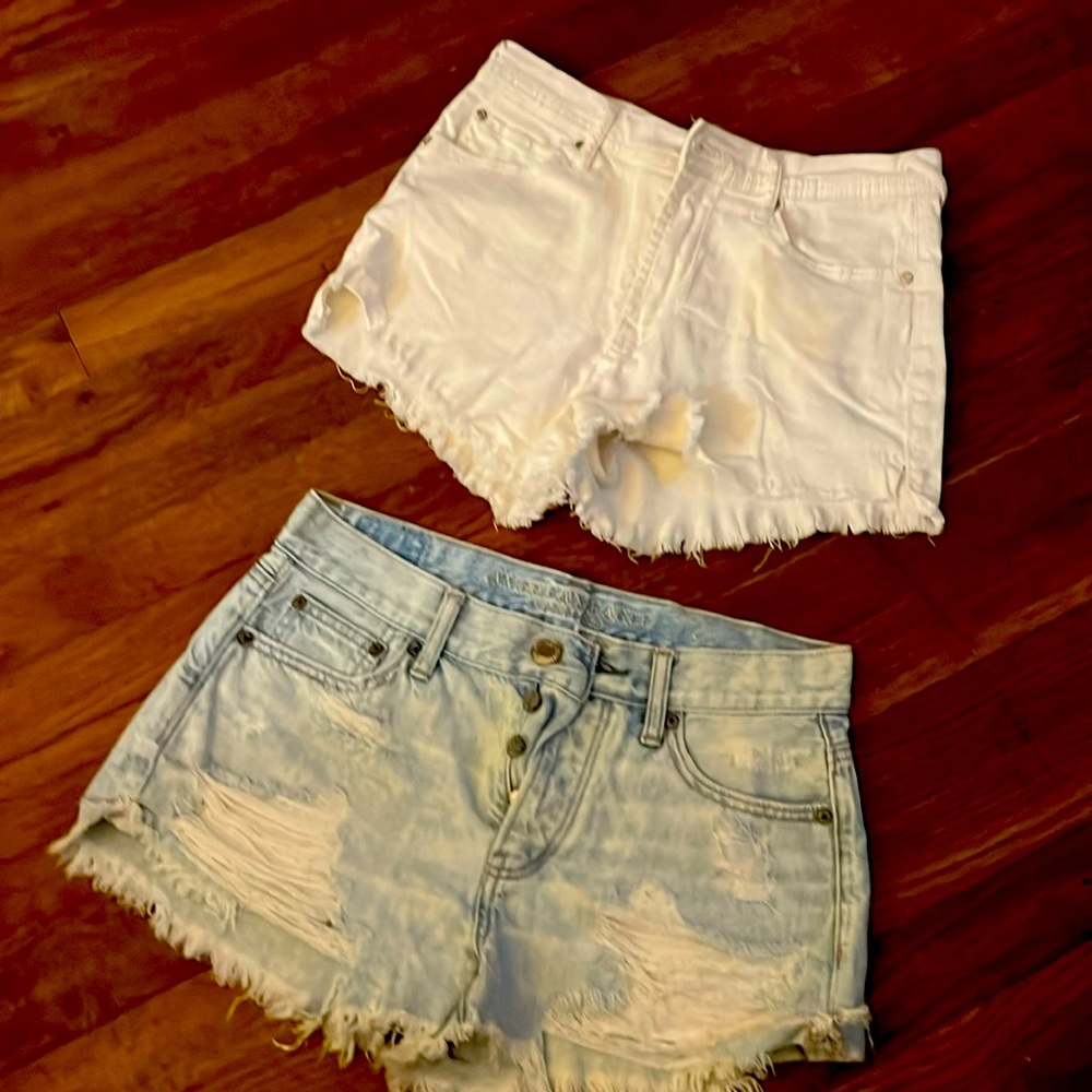 Two pairs of jean shorts